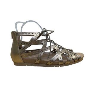 Earth Women’s Titanium Leather Comfortable Lace-Up Gladiator Sandals Size 11